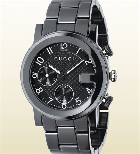 gucci g chrono watch black band